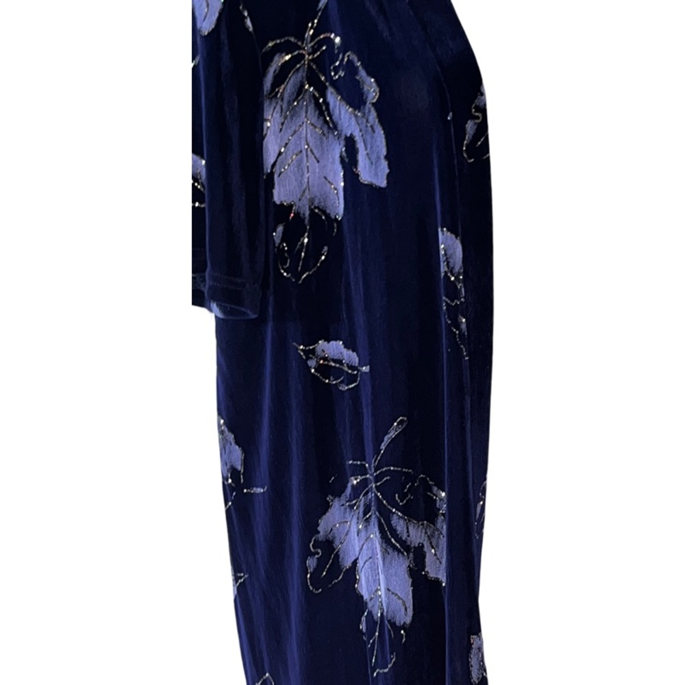 Ladies R & M RICHARDS navy and blue floral short sleeved cardigan dressy church - Picture 11 of 14